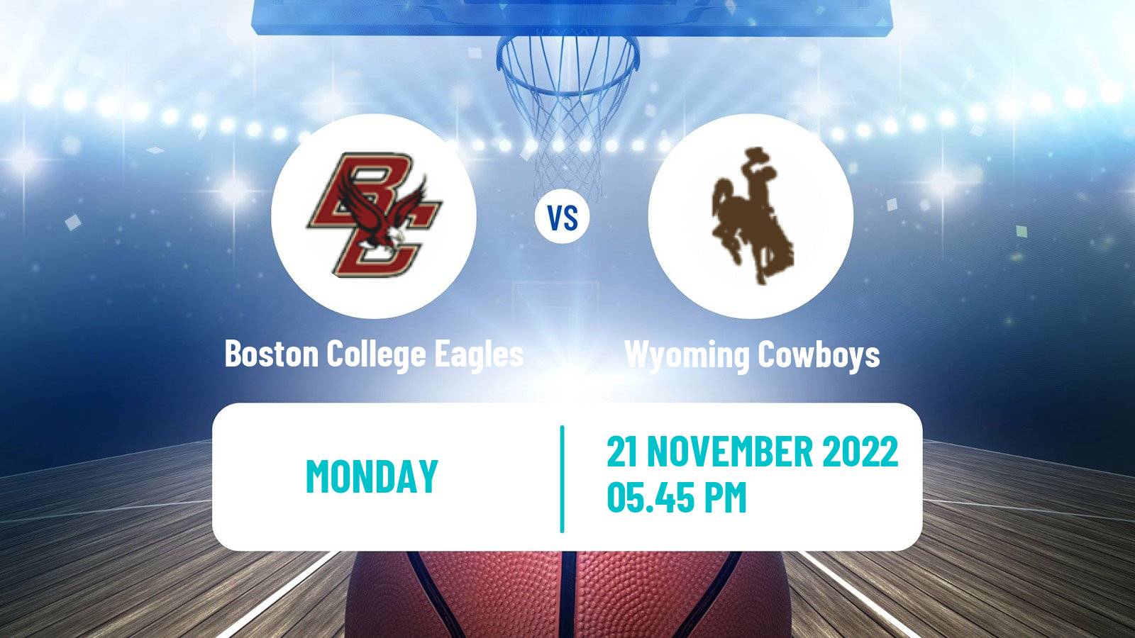 Basketball NCAA College Basketball Boston College Eagles - Wyoming Cowboys