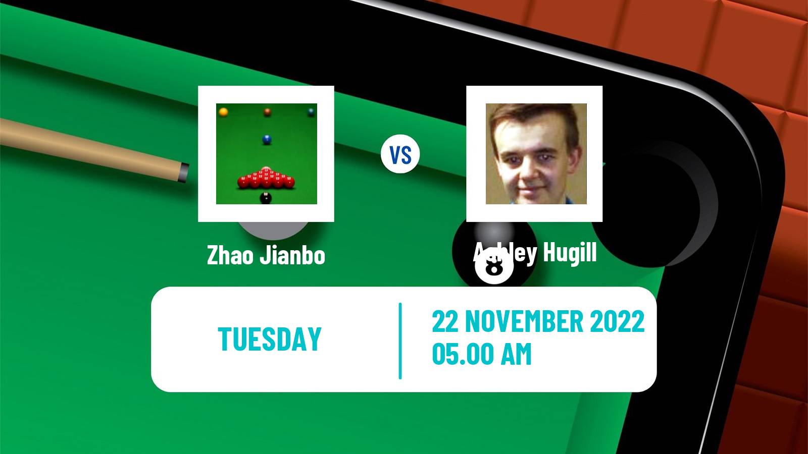 Snooker Snooker Zhao Jianbo - Ashley Hugill