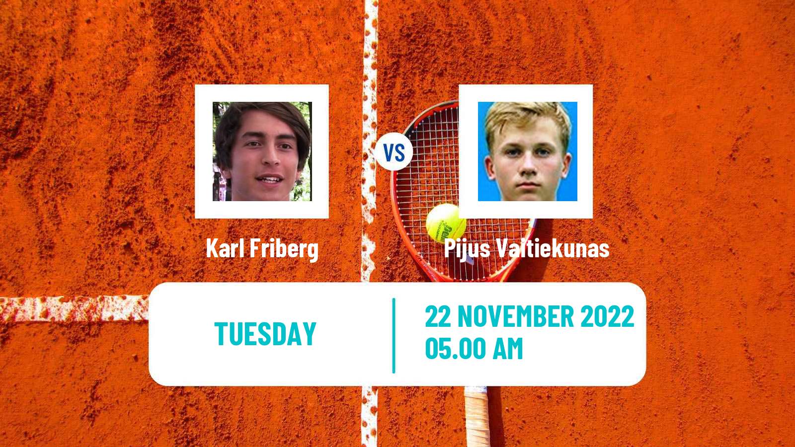 Tennis ITF Tournaments Karl Friberg - Pijus Vaitiekunas
