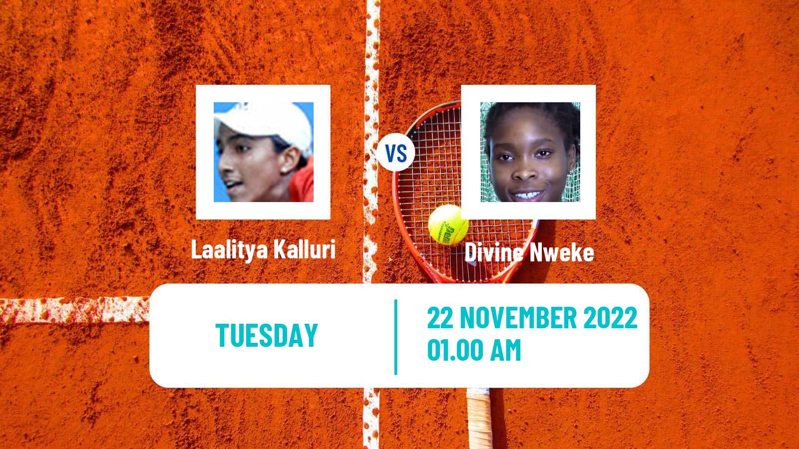 Tennis ITF Tournaments Laalitya Kalluri - Divine Nweke