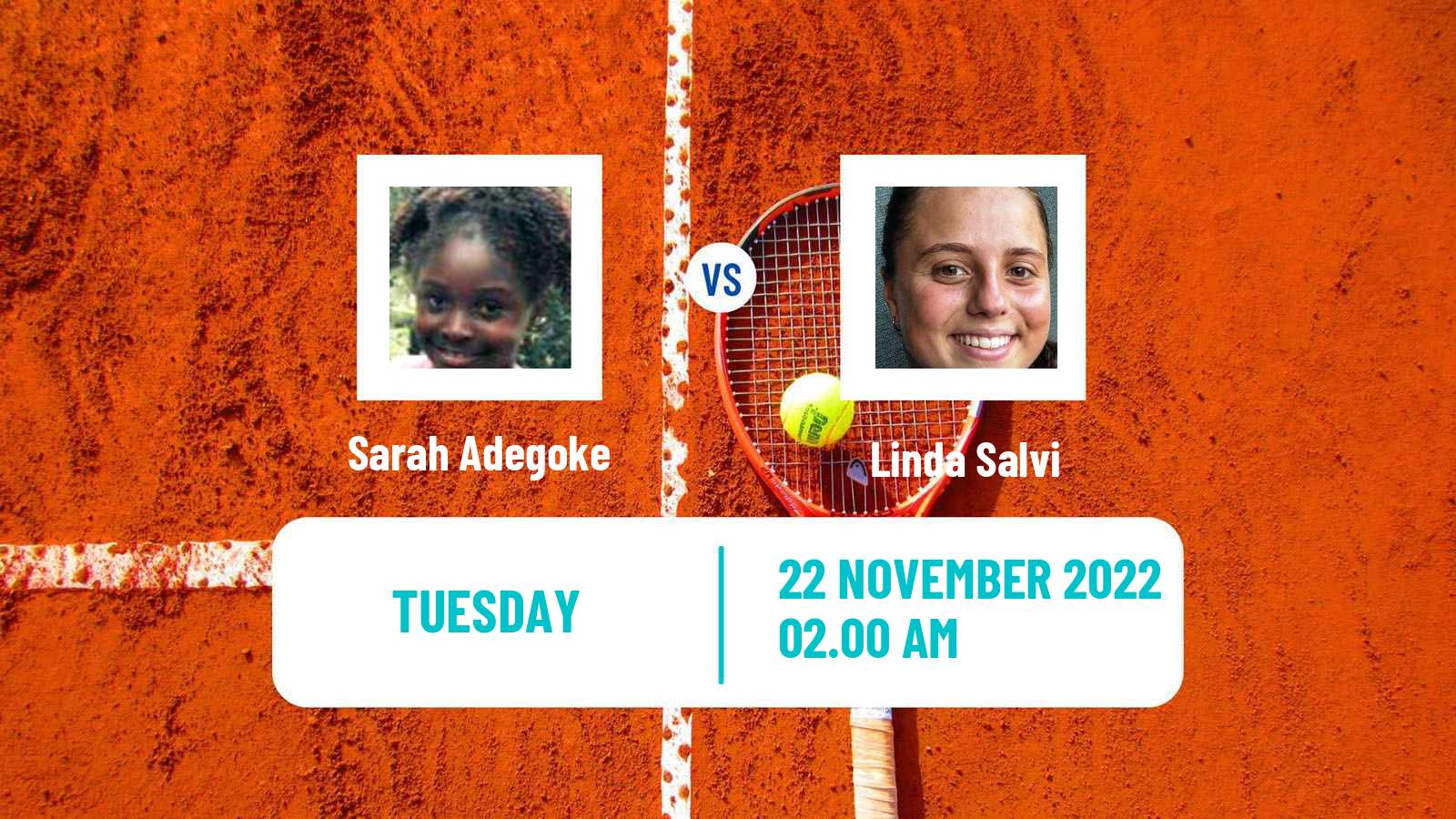 Tennis ITF Tournaments Sarah Adegoke - Linda Salvi