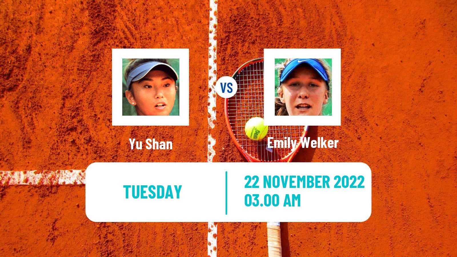 Tennis ITF Tournaments Yu Shan - Emily Welker