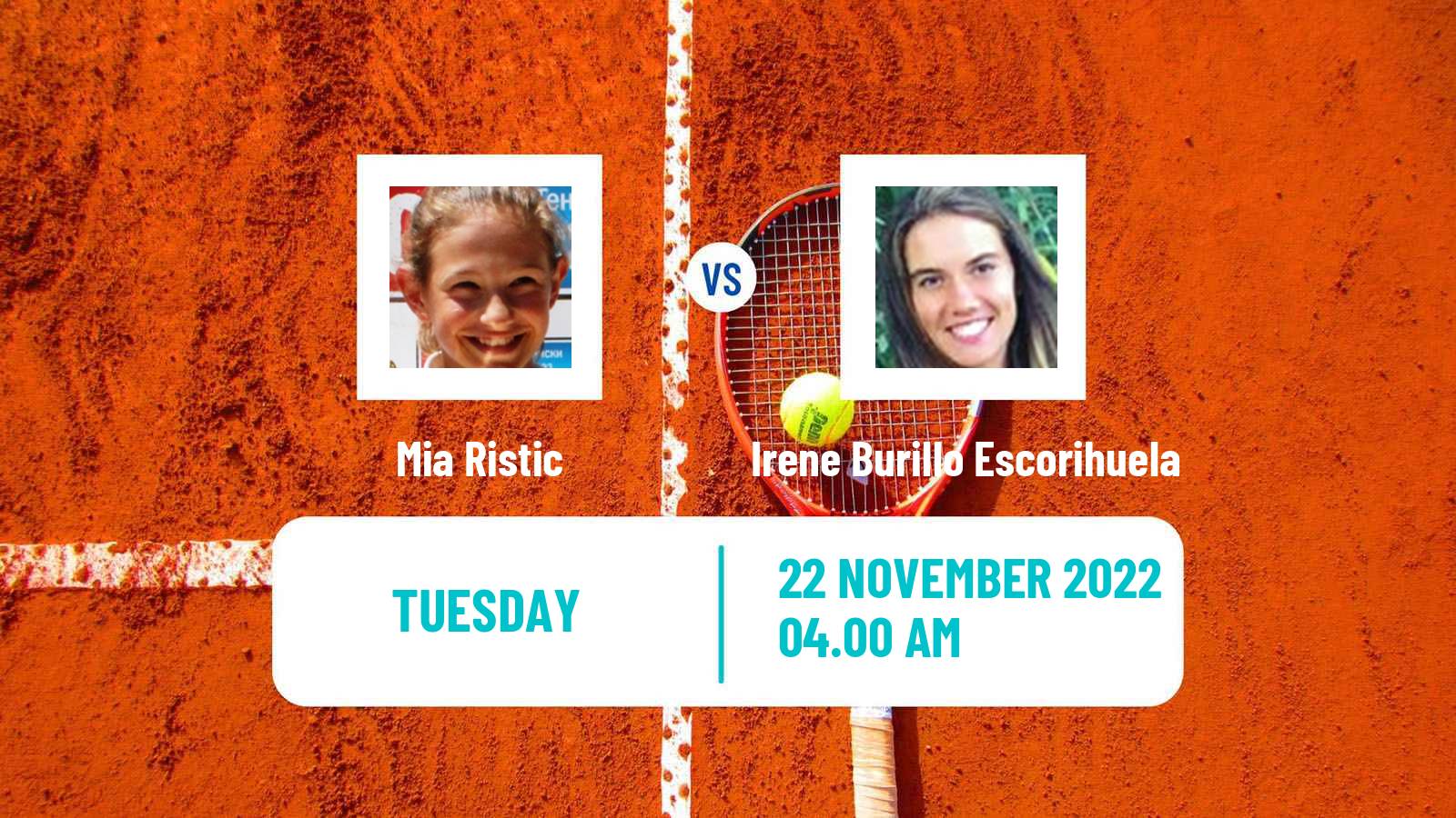 Tennis ITF Tournaments Mia Ristic - Irene Burillo Escorihuela