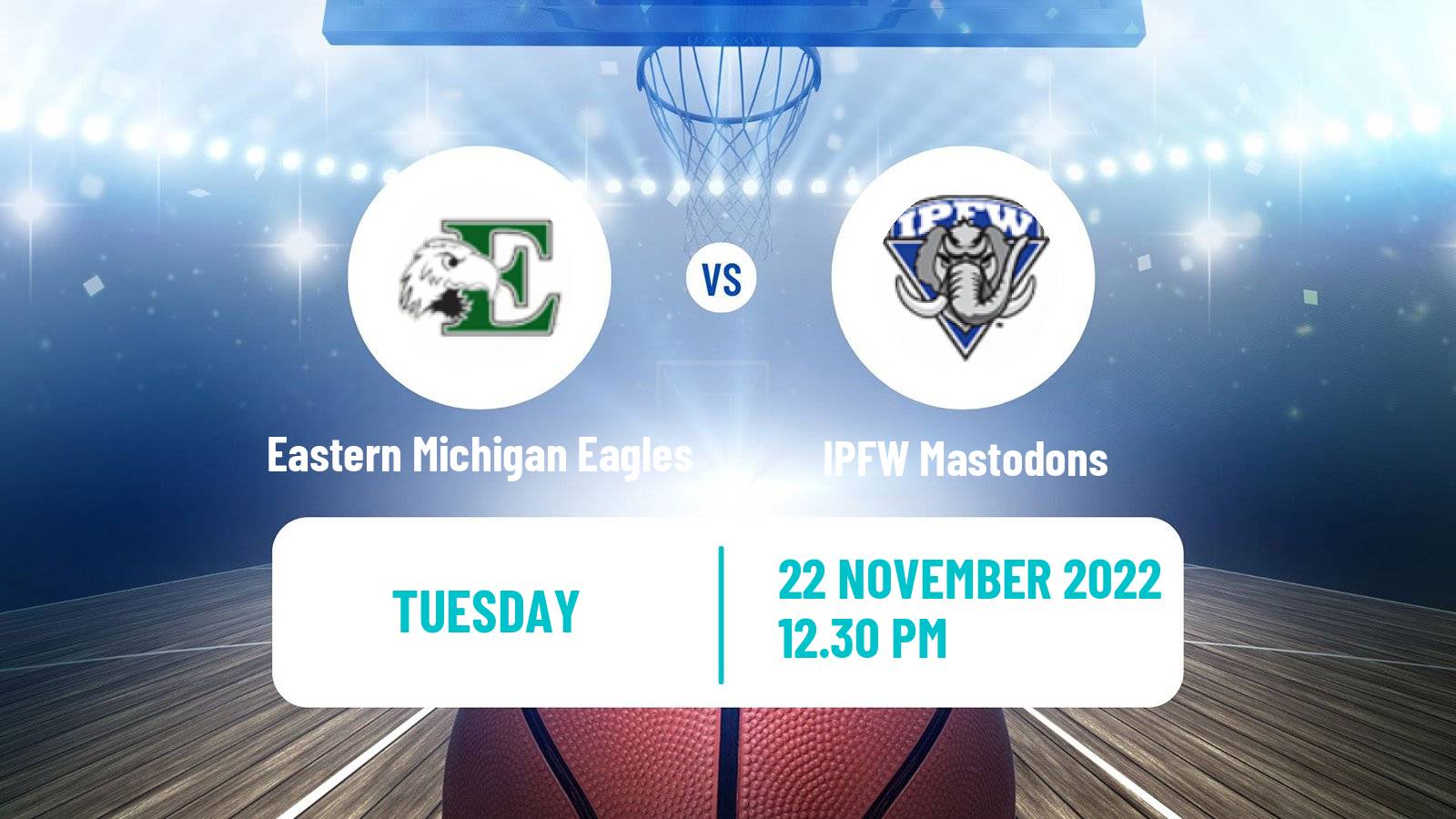 Basketball NCAA College Basketball Eastern Michigan Eagles - IPFW Mastodons