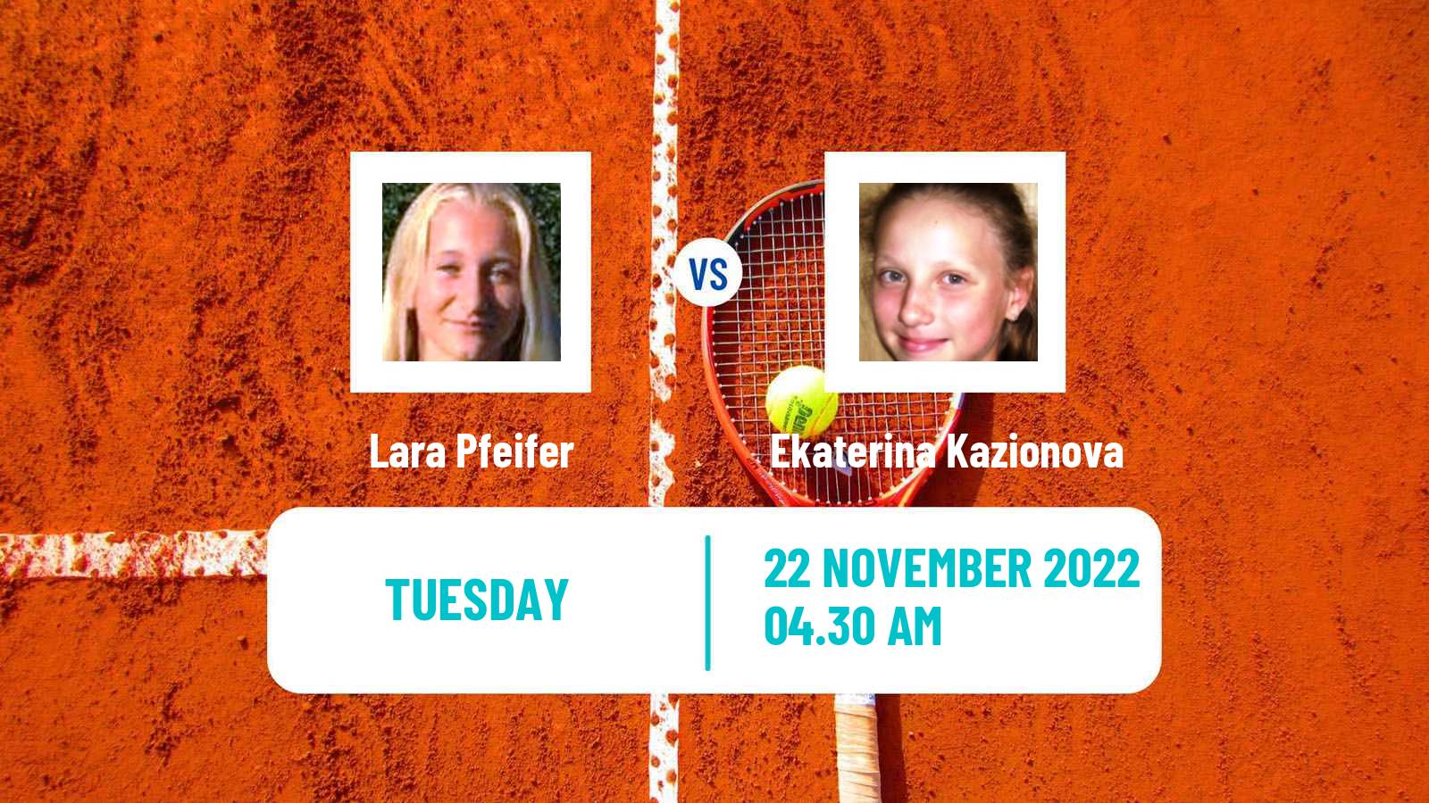 Tennis ITF Tournaments Lara Pfeifer - Ekaterina Kazionova