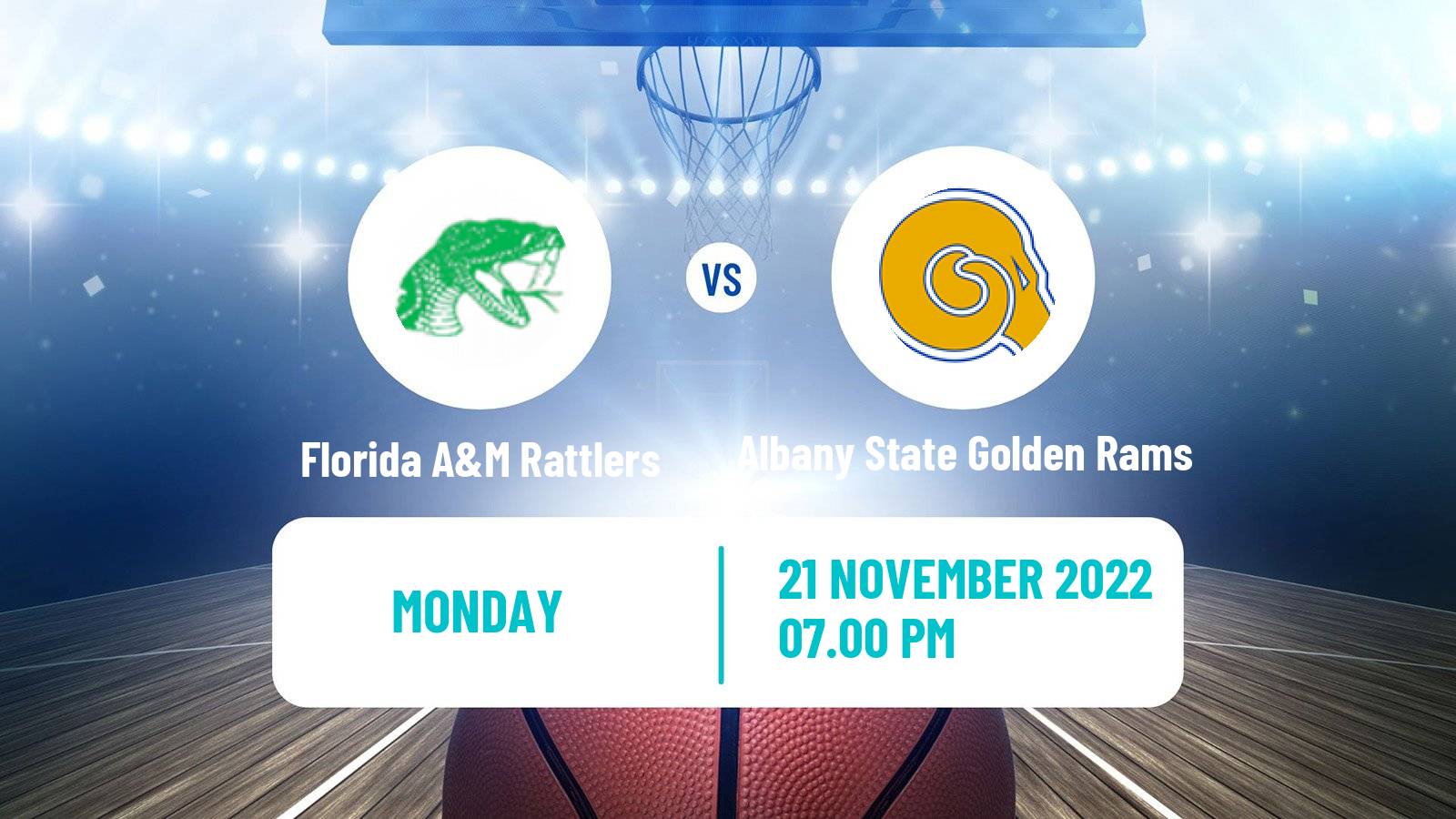 Basketball NCAA College Basketball Florida A&M Rattlers - Albany State Golden Rams