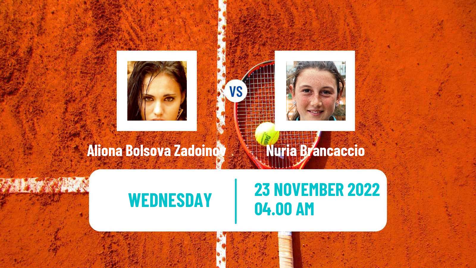 Tennis ITF Tournaments Aliona Bolsova Zadoinov - Nuria Brancaccio
