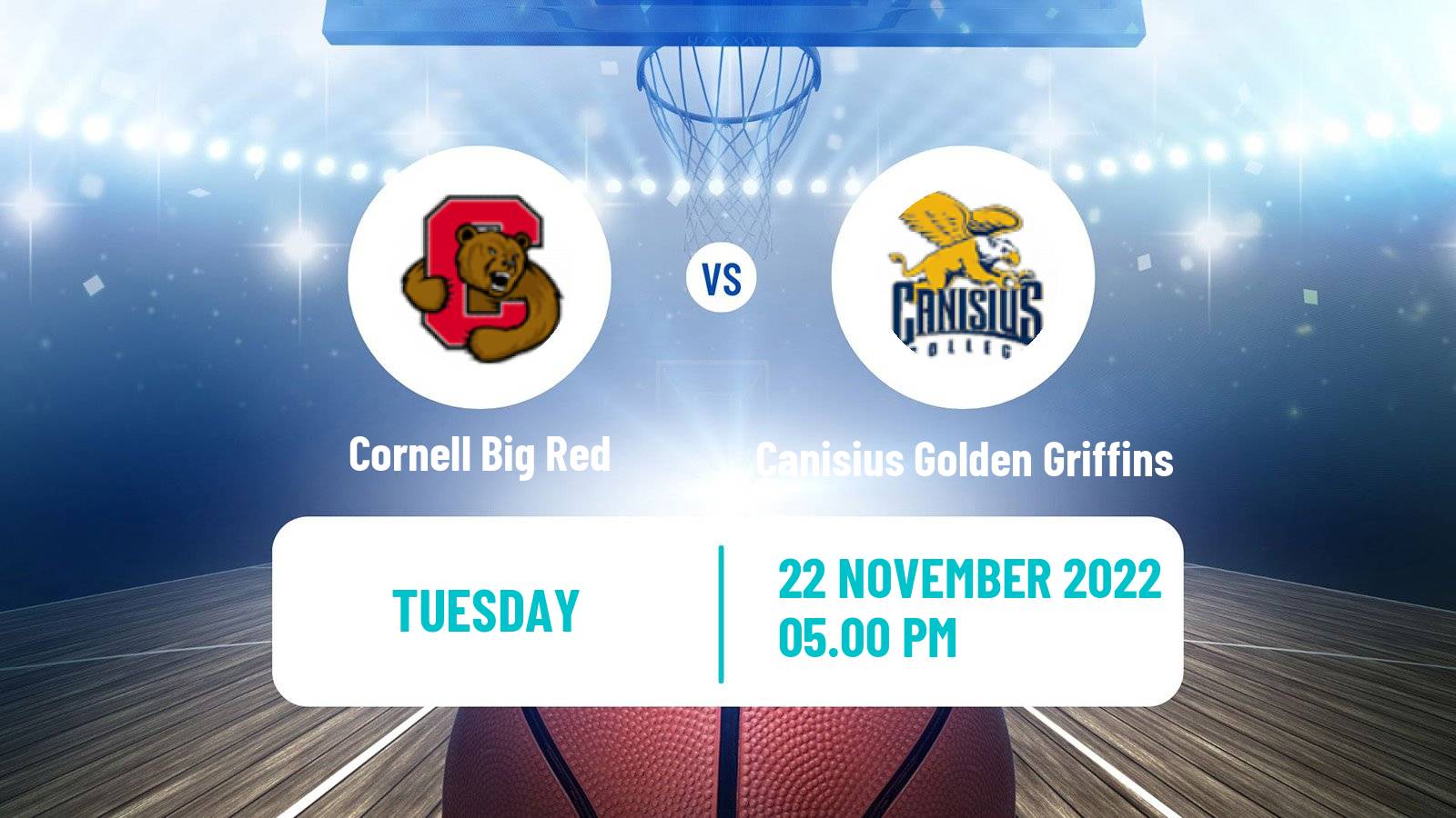 Basketball NCAA College Basketball Cornell Big Red - Canisius Golden Griffins