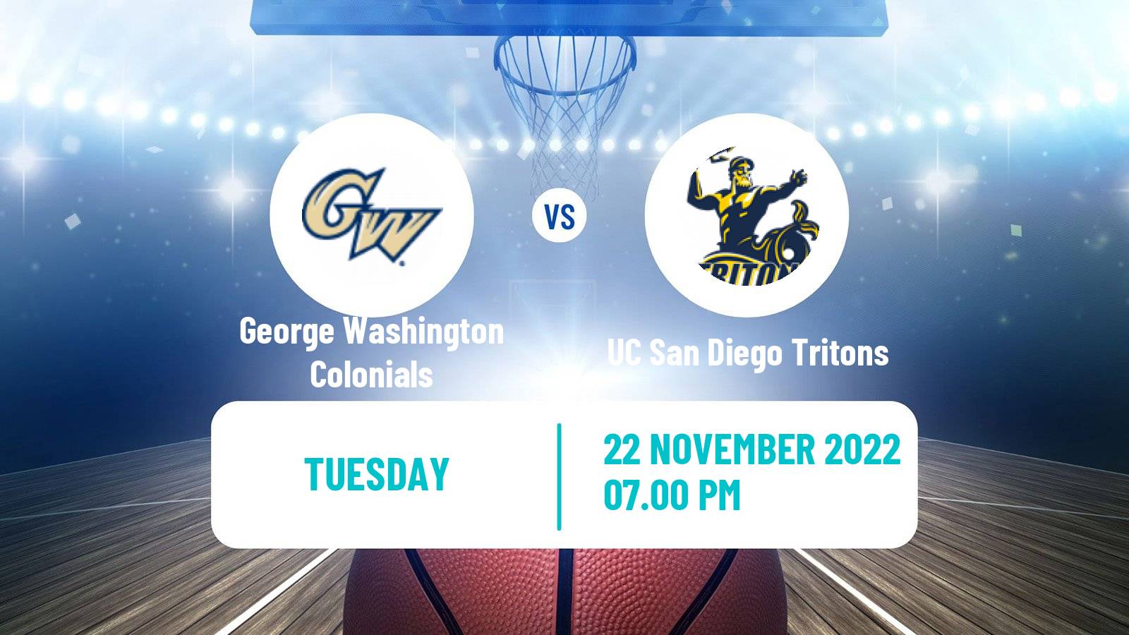 Basketball NCAA College Basketball George Washington Colonials - UC San Diego Tritons