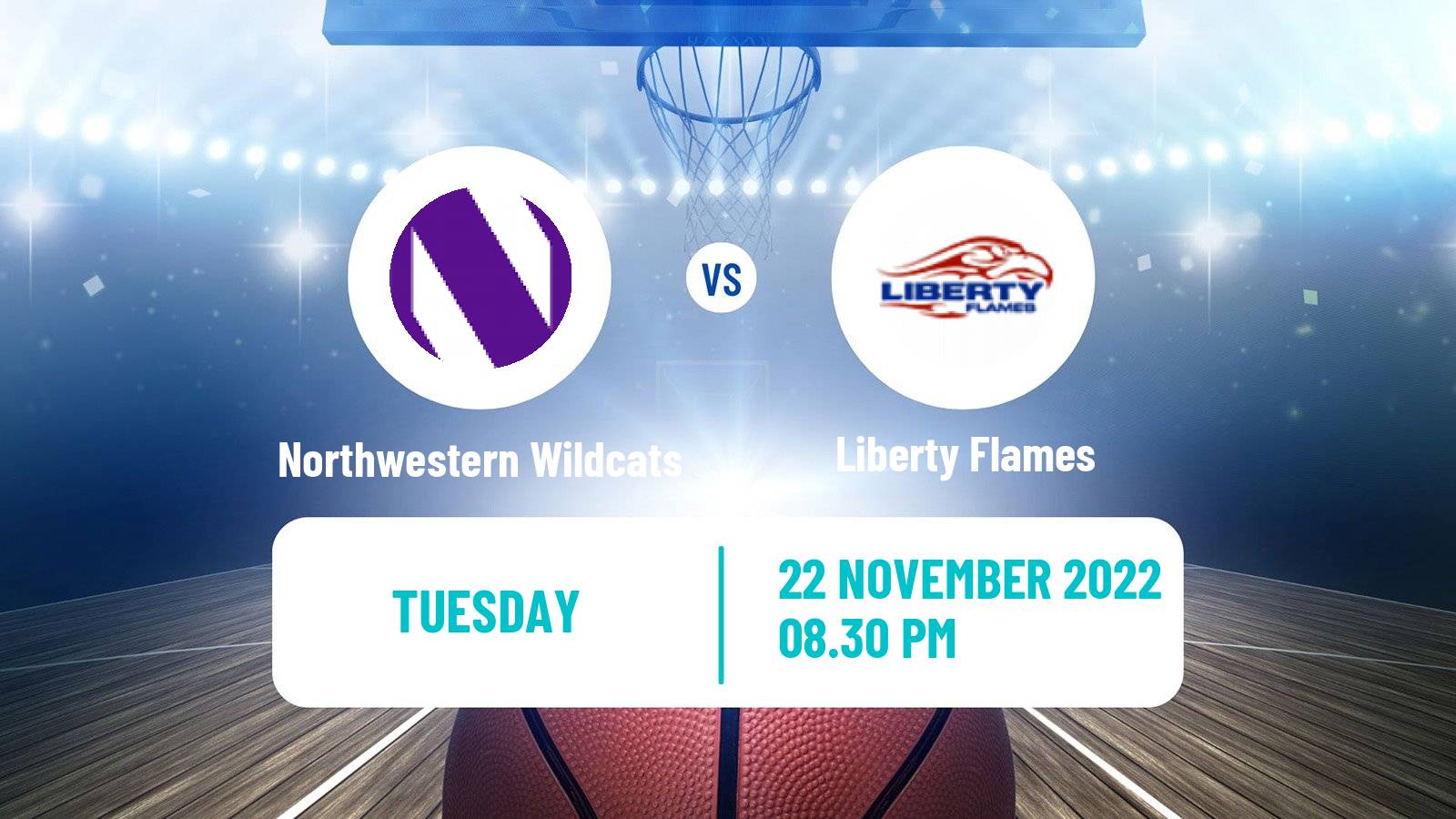 Basketball NCAA College Basketball Northwestern Wildcats - Liberty Flames