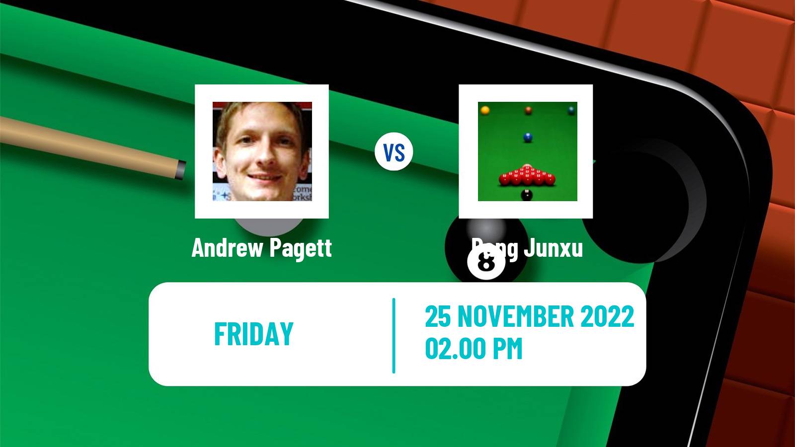 Snooker Snooker Andrew Pagett - Pang Junxu