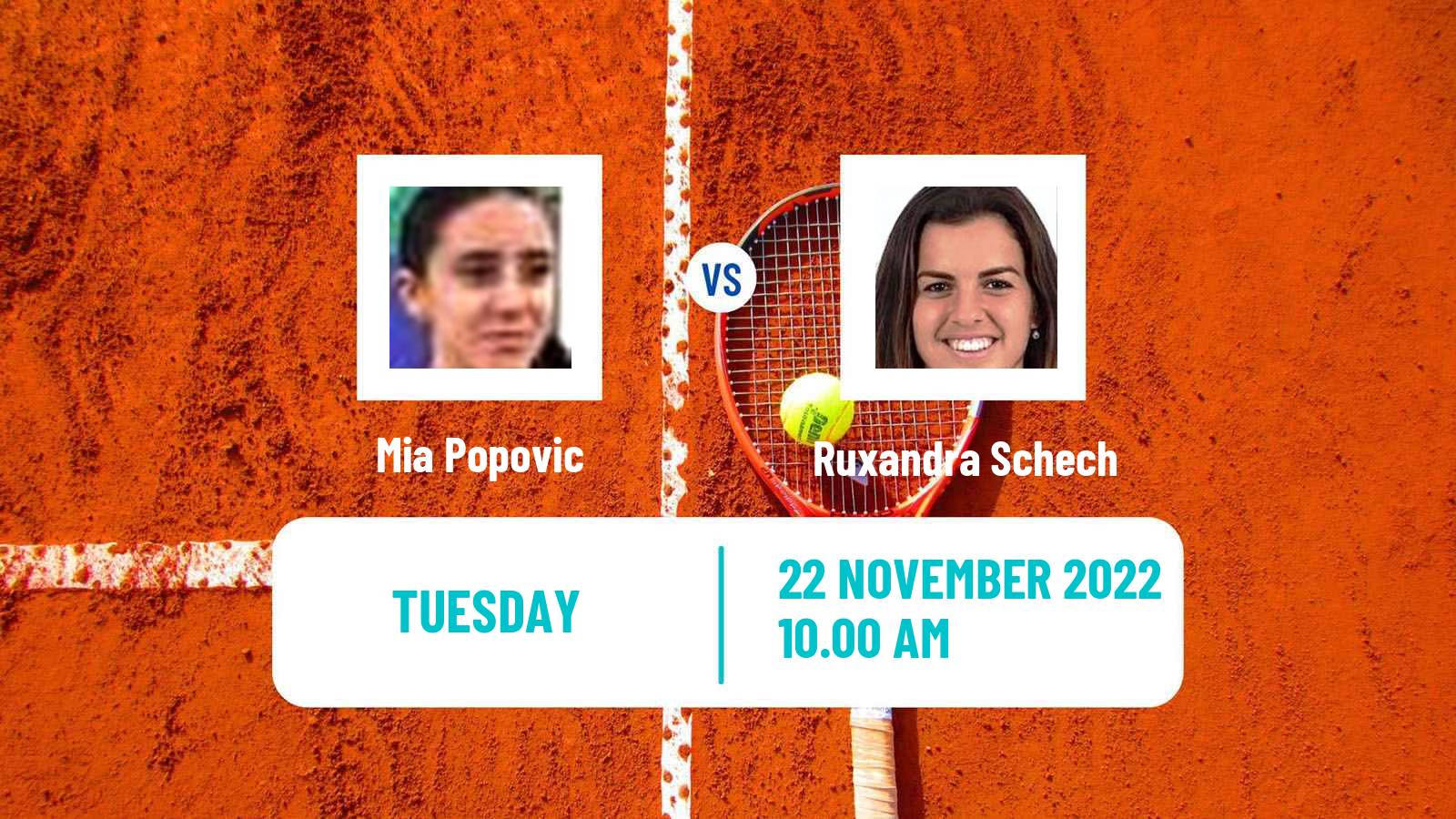 Tennis ITF Tournaments Mia Popovic - Ruxandra Schech