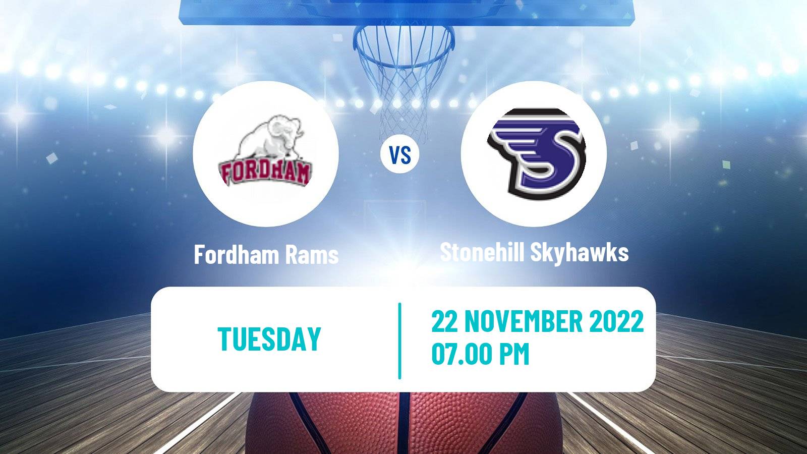 Basketball NCAA College Basketball Fordham Rams - Stonehill Skyhawks