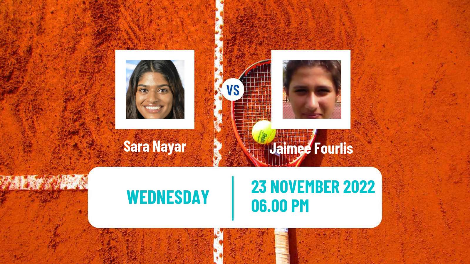 Tennis ITF Tournaments Sara Nayar - Jaimee Fourlis