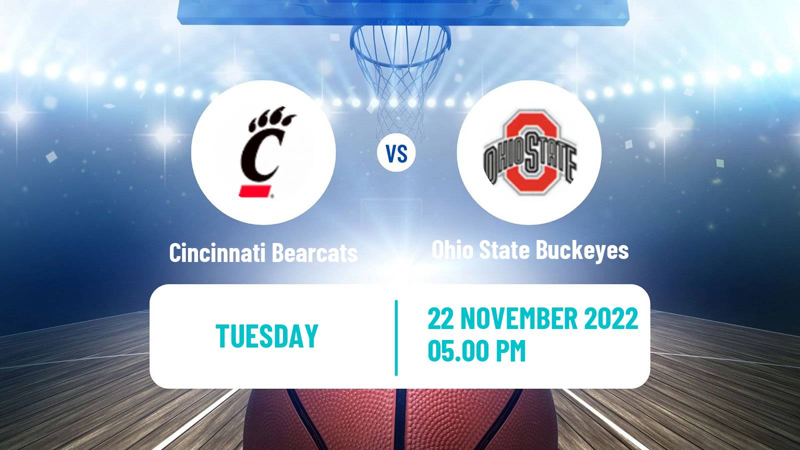 Basketball NCAA College Basketball Cincinnati Bearcats - Ohio State Buckeyes