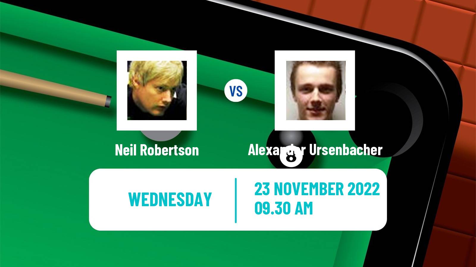 Snooker Snooker Neil Robertson - Alexander Ursenbacher