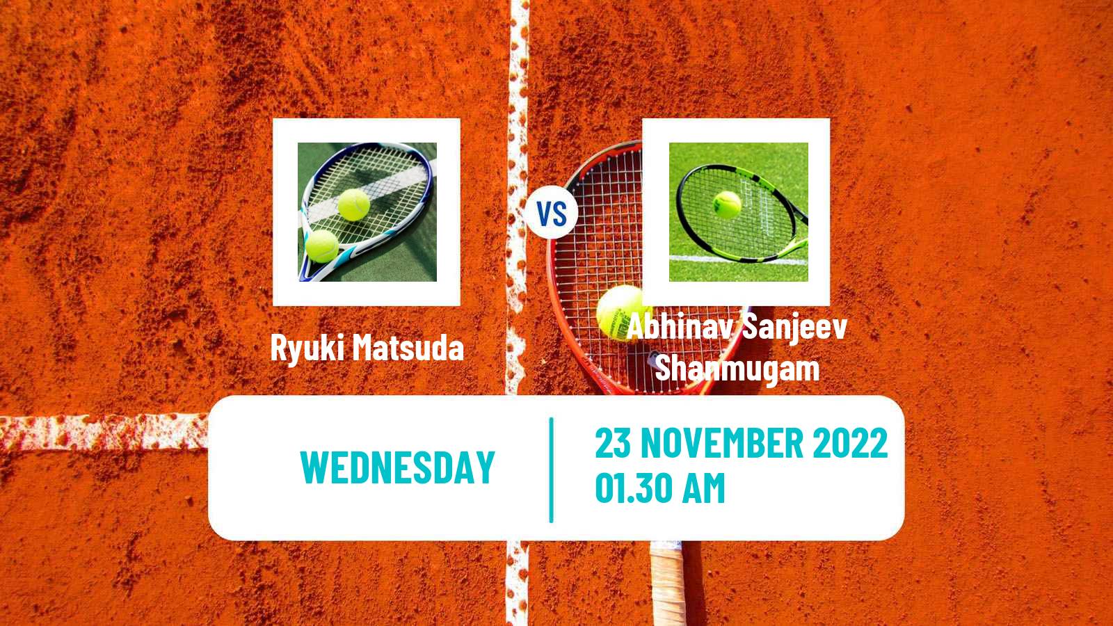 Tennis ITF Tournaments Ryuki Matsuda - Abhinav Sanjeev Shanmugam