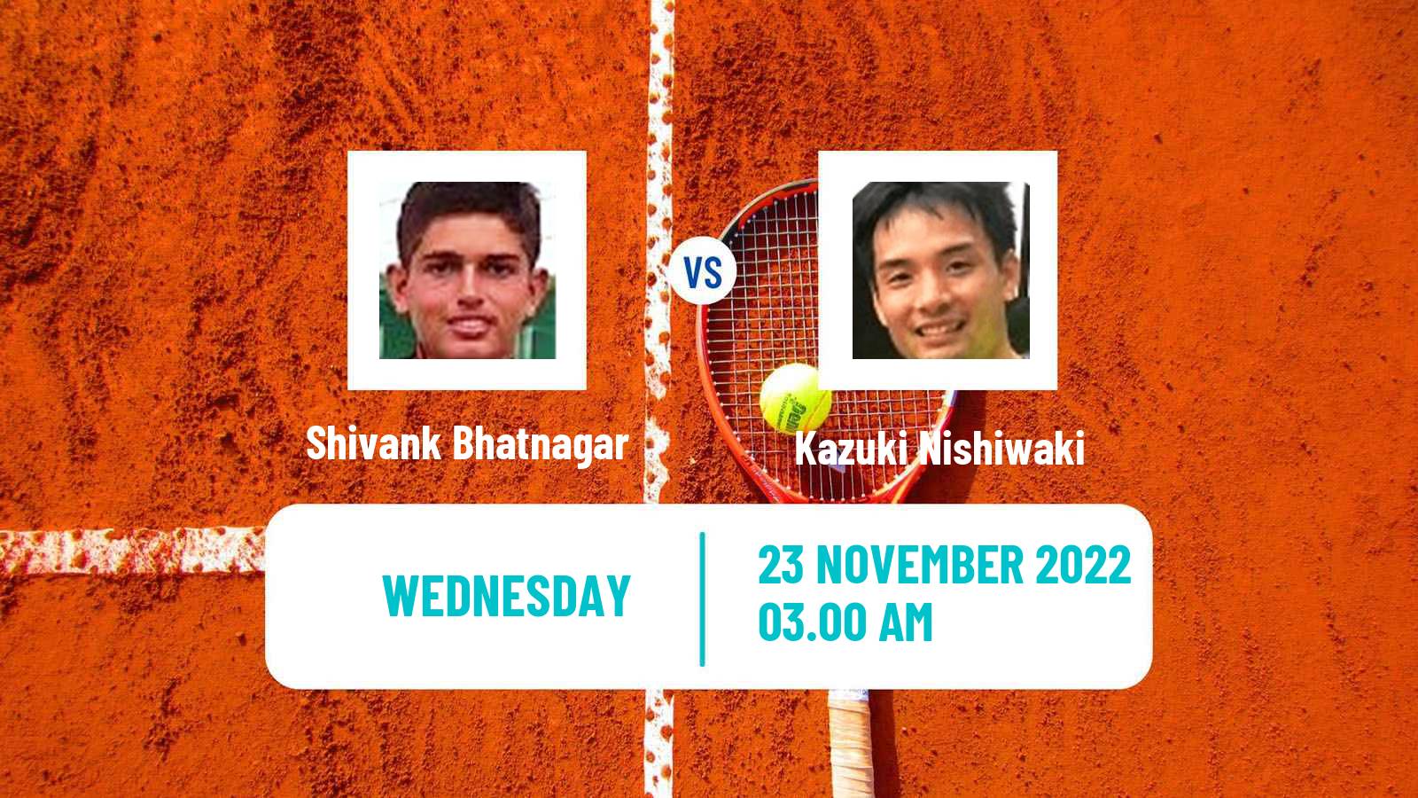 Tennis ITF Tournaments Shivank Bhatnagar - Kazuki Nishiwaki