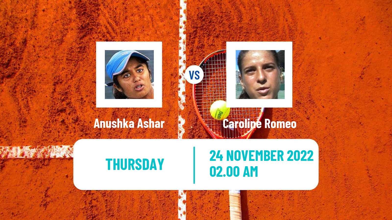 Tennis ITF Tournaments Anushka Ashar - Caroline Romeo