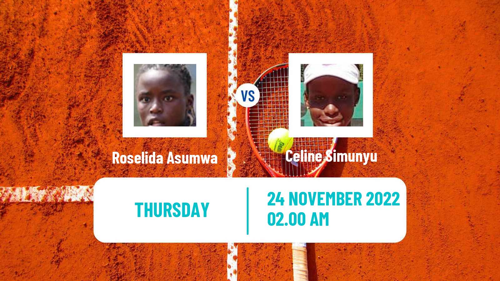 Tennis ITF Tournaments Roselida Asumwa - Celine Simunyu