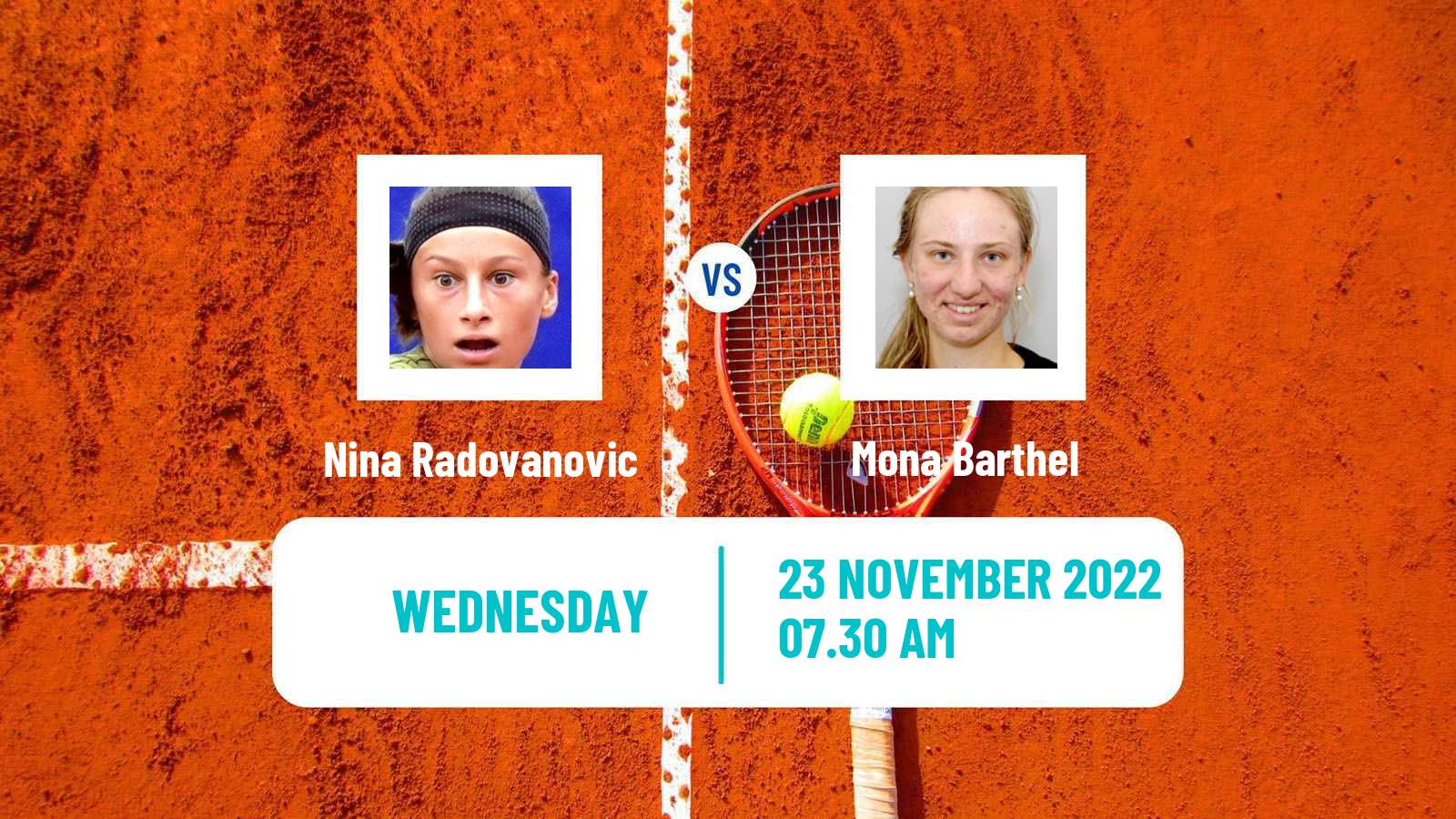 Tennis ITF Tournaments Nina Radovanovic - Mona Barthel