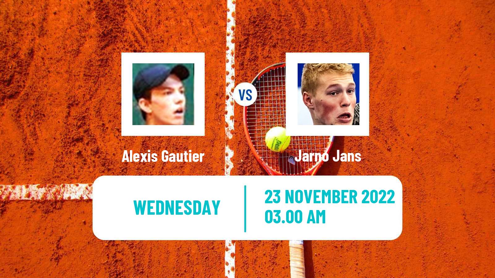 Tennis ITF Tournaments Alexis Gautier - Jarno Jans