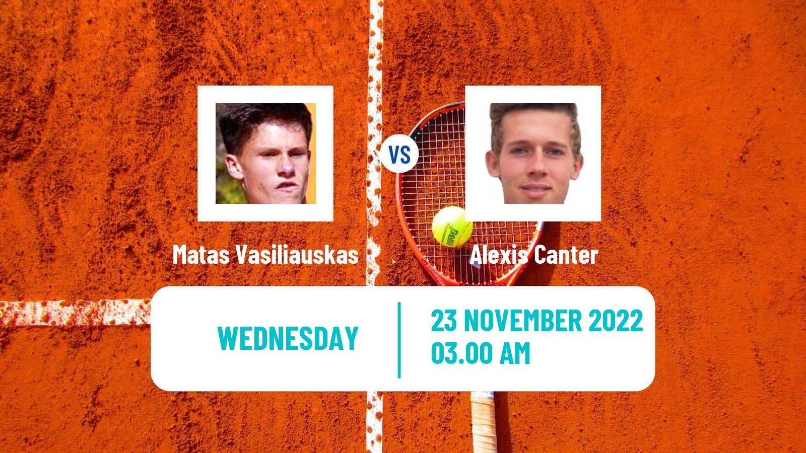 Tennis ITF Tournaments Matas Vasiliauskas - Alexis Canter