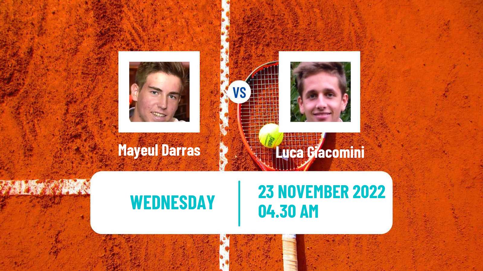 Tennis ITF Tournaments Mayeul Darras - Luca Giacomini