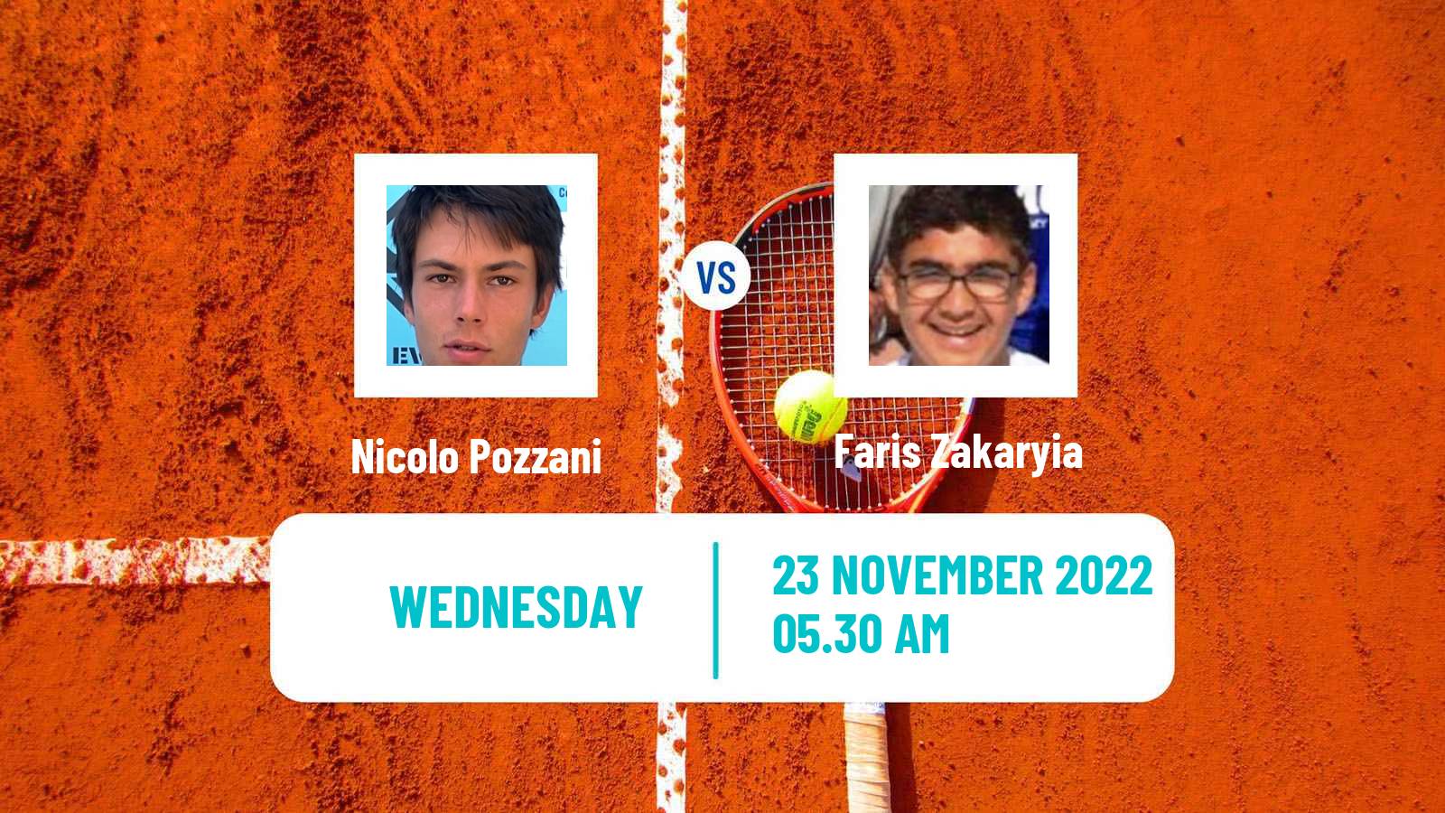 Tennis ITF Tournaments Nicolo Pozzani - Faris Zakaryia