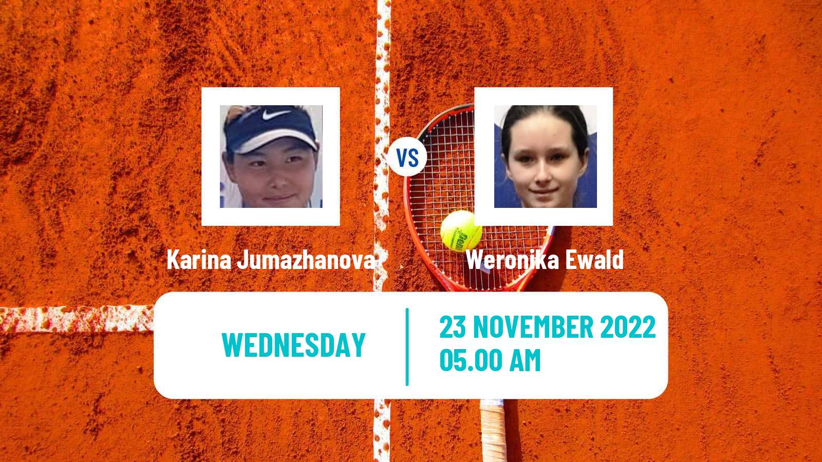 Tennis ITF Tournaments Karina Jumazhanova - Weronika Ewald