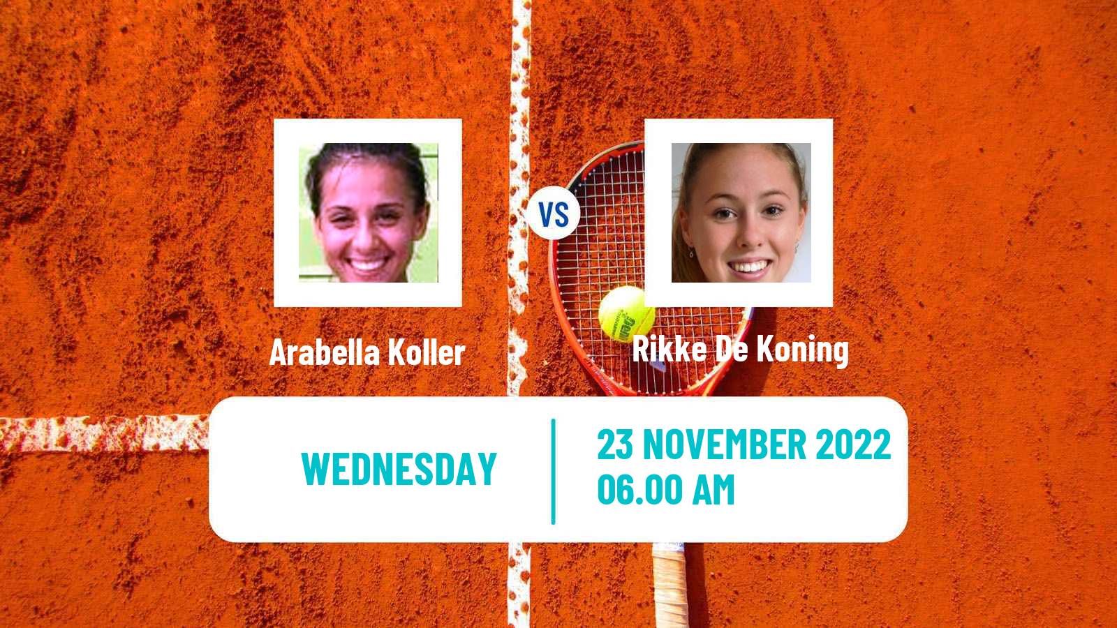 Tennis ITF Tournaments Arabella Koller - Rikke De Koning