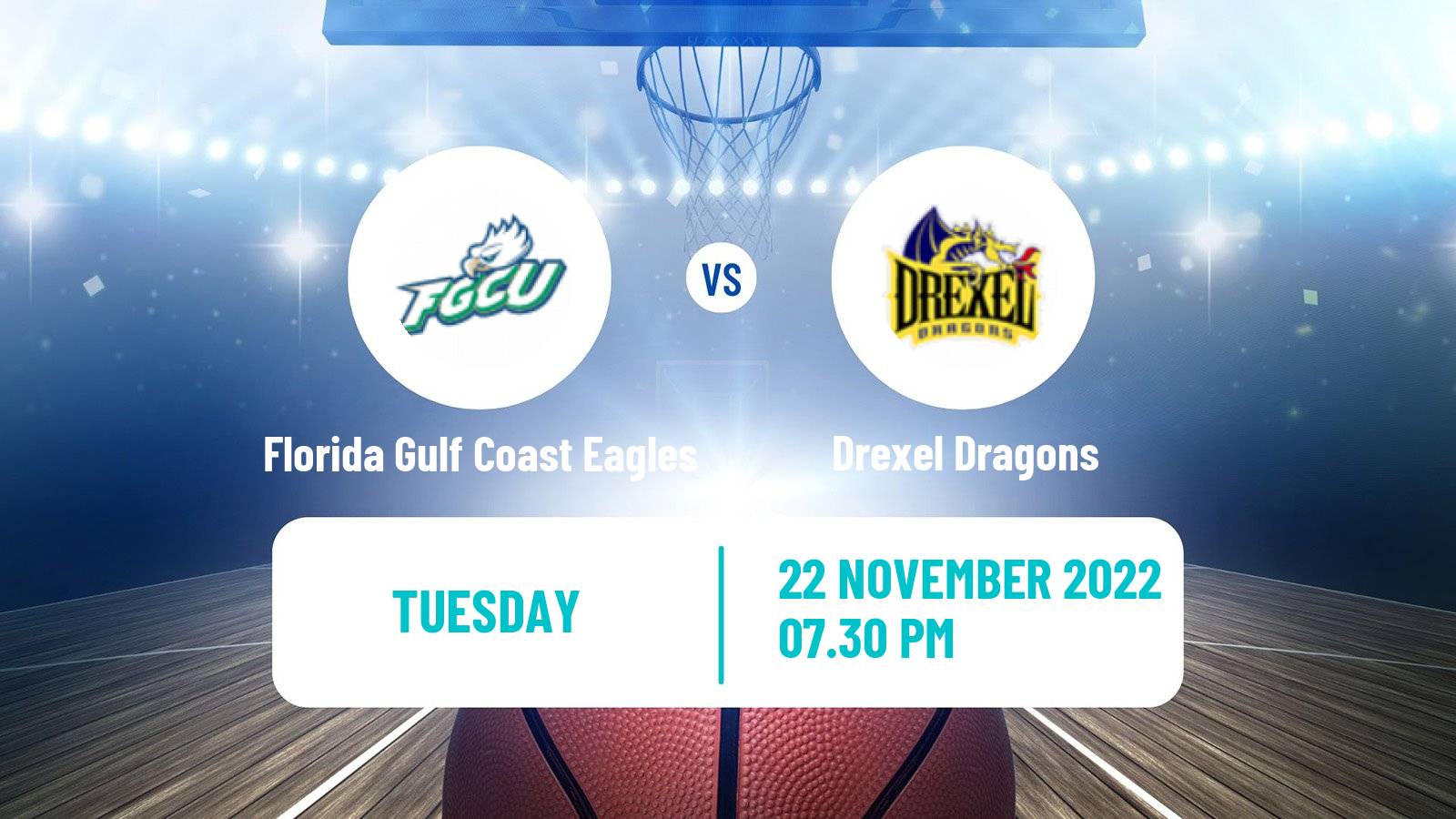 Basketball NCAA College Basketball Florida Gulf Coast Eagles - Drexel Dragons