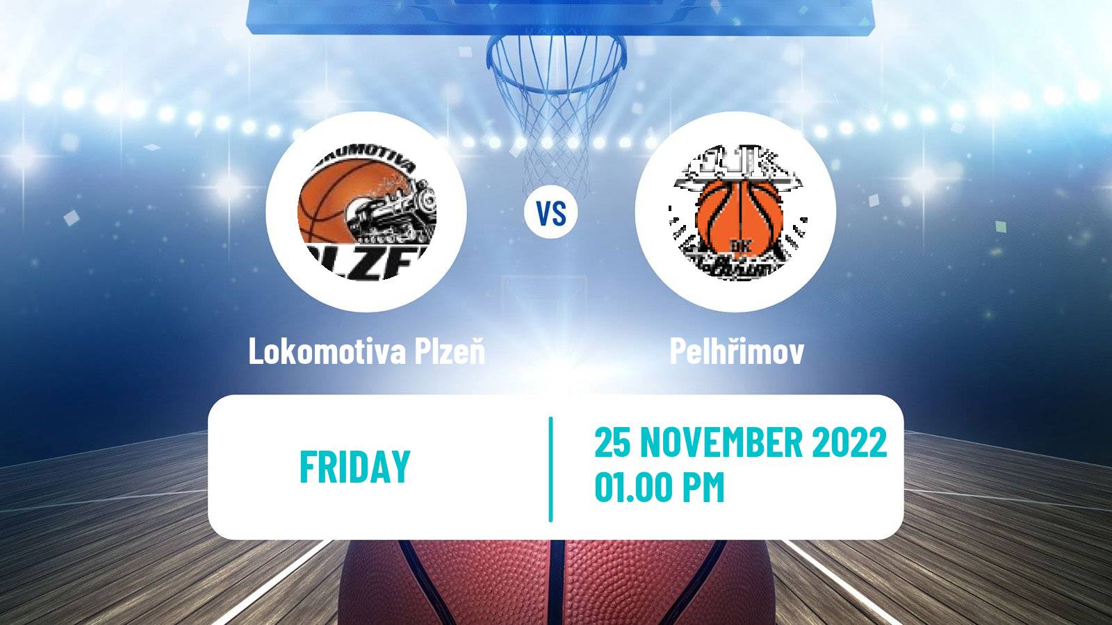 Basketball Czech 1 Liga Basketball Lokomotiva Plzeň - Pelhřimov