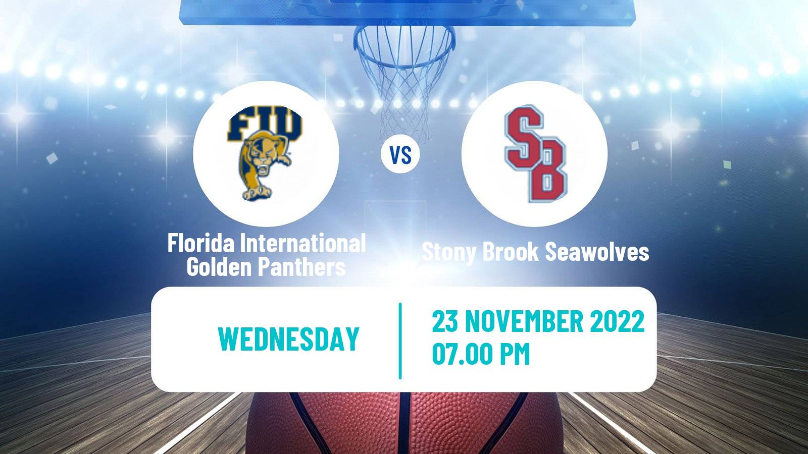 Basketball NCAA College Basketball Florida International Golden Panthers - Stony Brook Seawolves