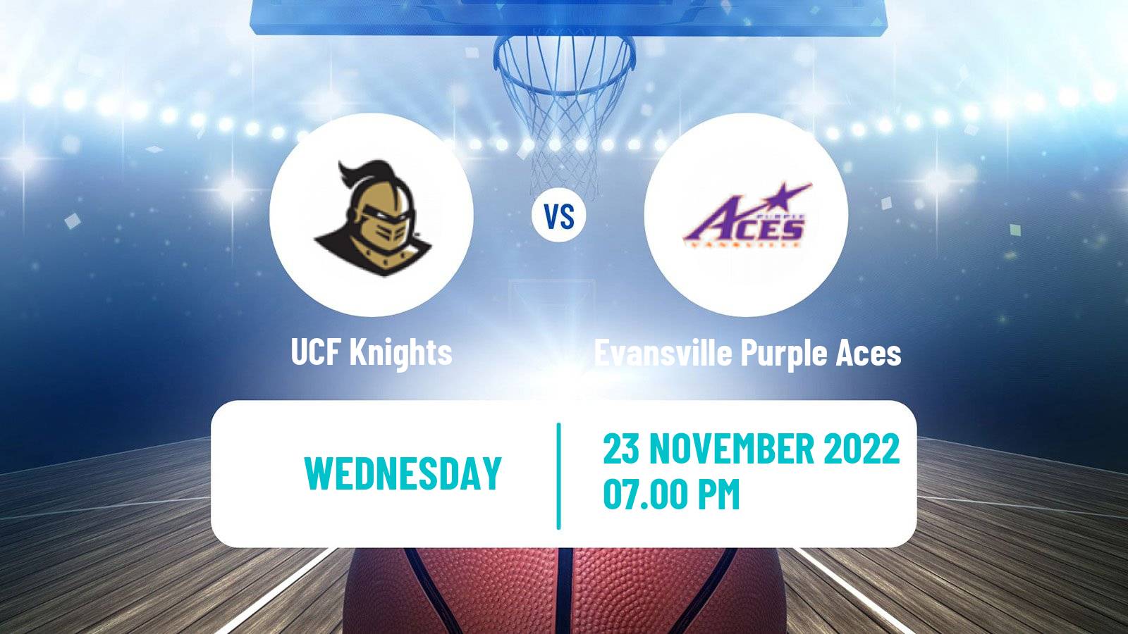 Basketball NCAA College Basketball UCF Knights - Evansville Purple Aces