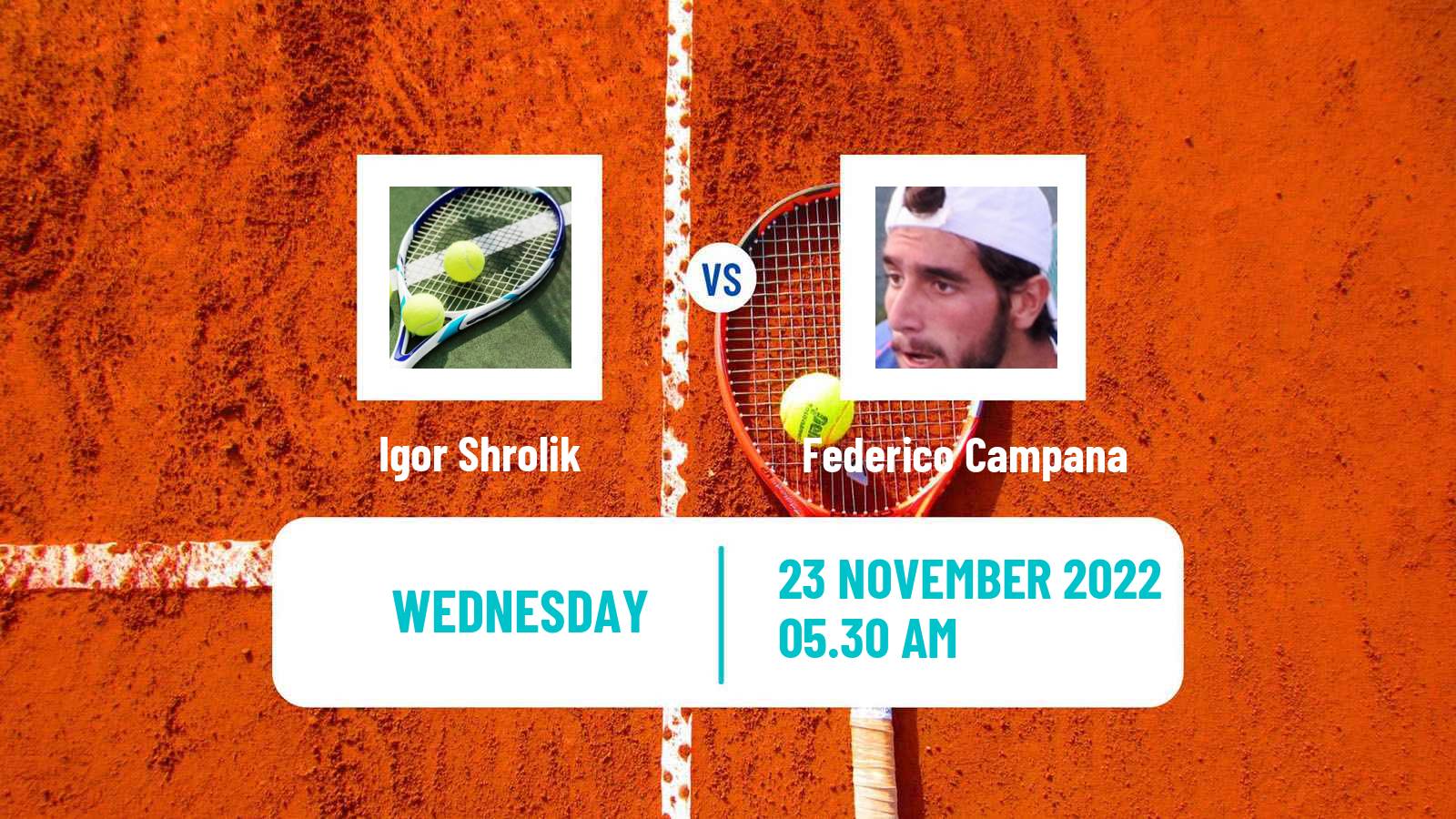 Tennis ITF Tournaments Igor Shrolik - Federico Campana