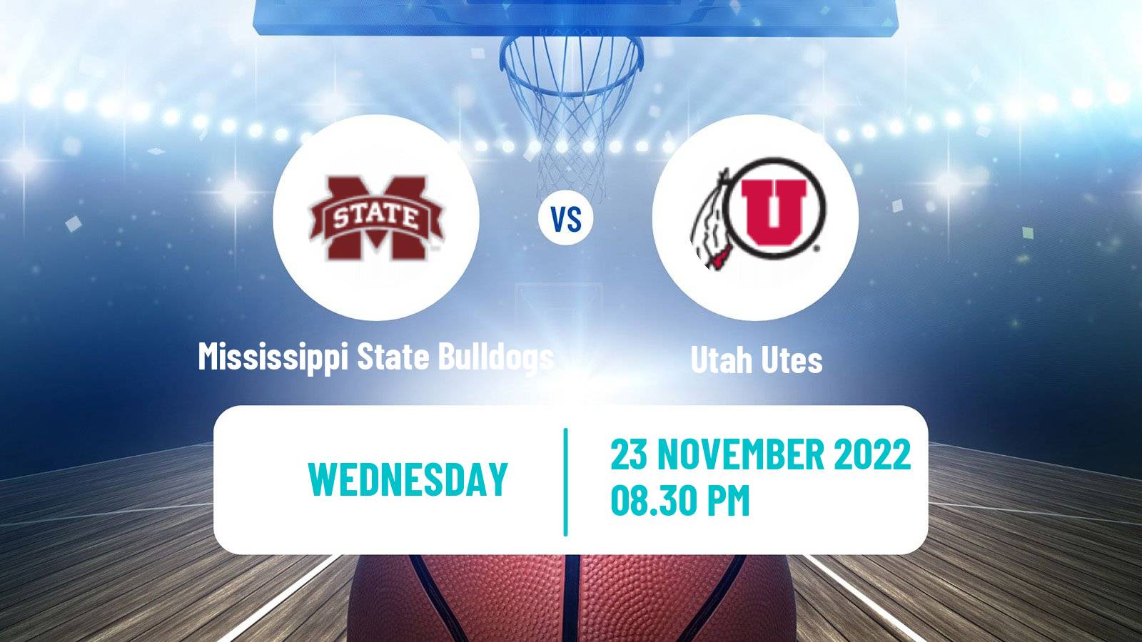 Basketball NCAA College Basketball Mississippi State Bulldogs - Utah Utes