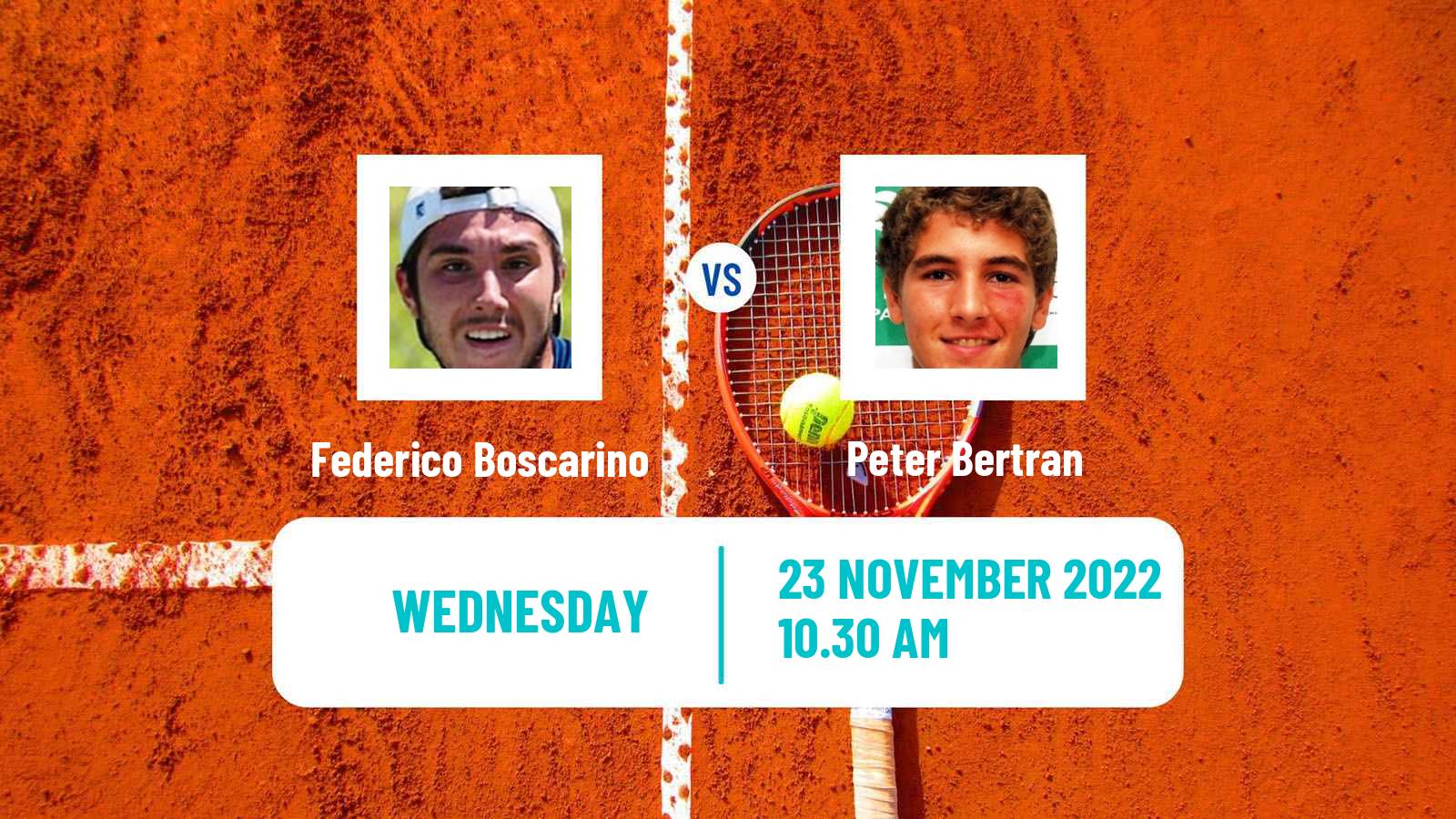 Tennis ITF Tournaments Federico Boscarino - Peter Bertran