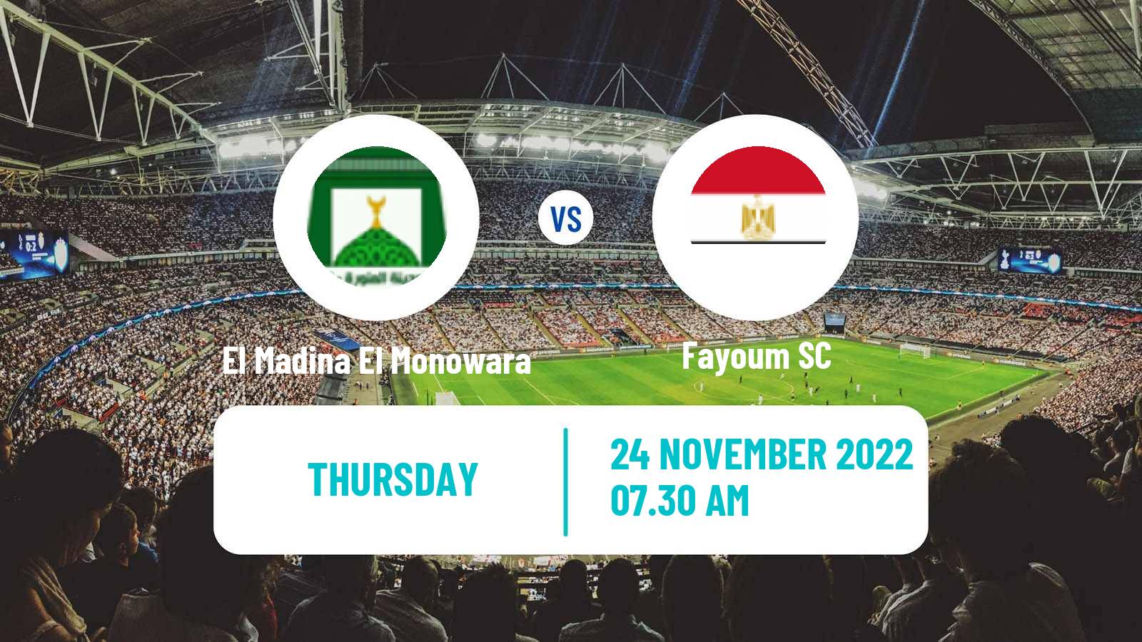 Soccer Egyptian Division 2 - Group A El Madina El Monowara - Fayoum