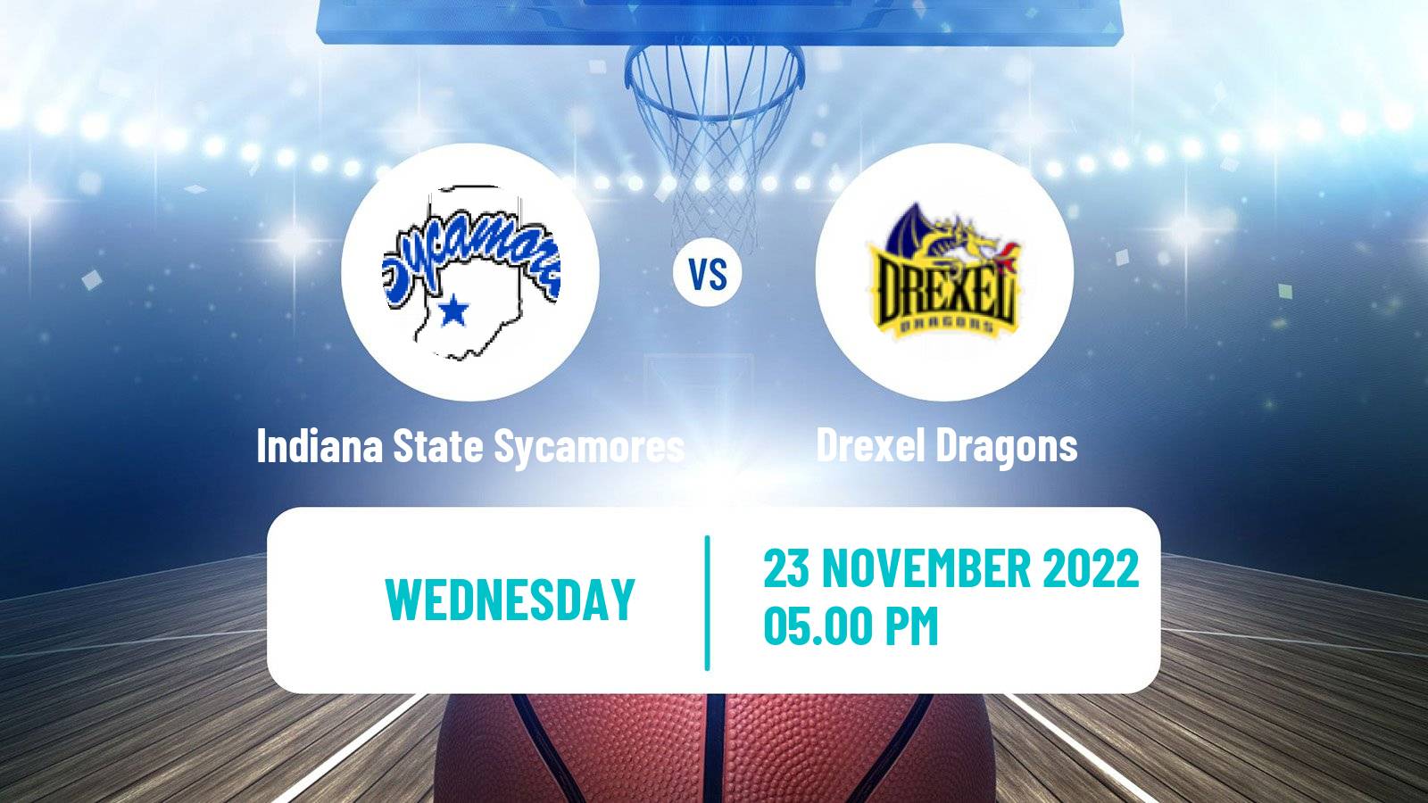 Basketball NCAA College Basketball Indiana State Sycamores - Drexel Dragons