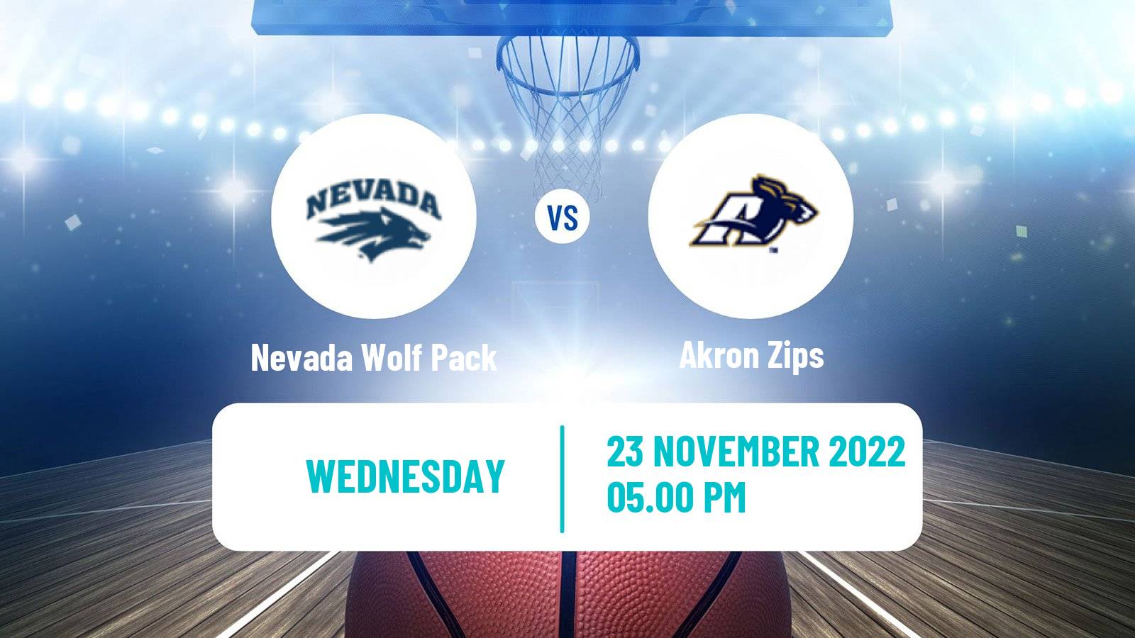 Basketball NCAA College Basketball Nevada Wolf Pack - Akron Zips