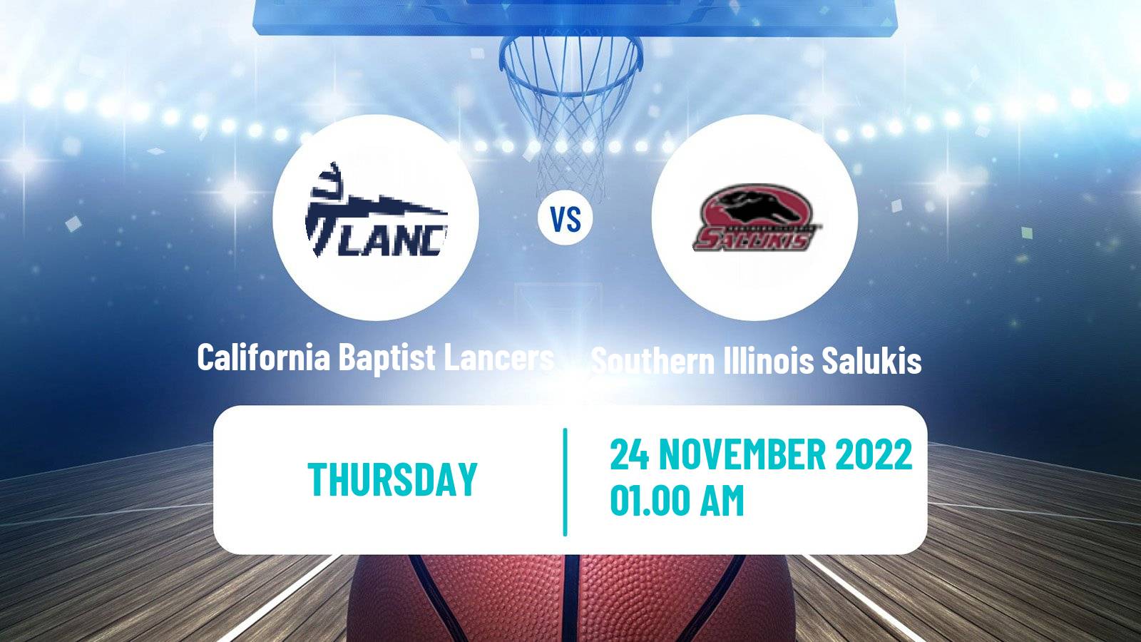 Basketball NCAA College Basketball California Baptist Lancers - Southern Illinois Salukis