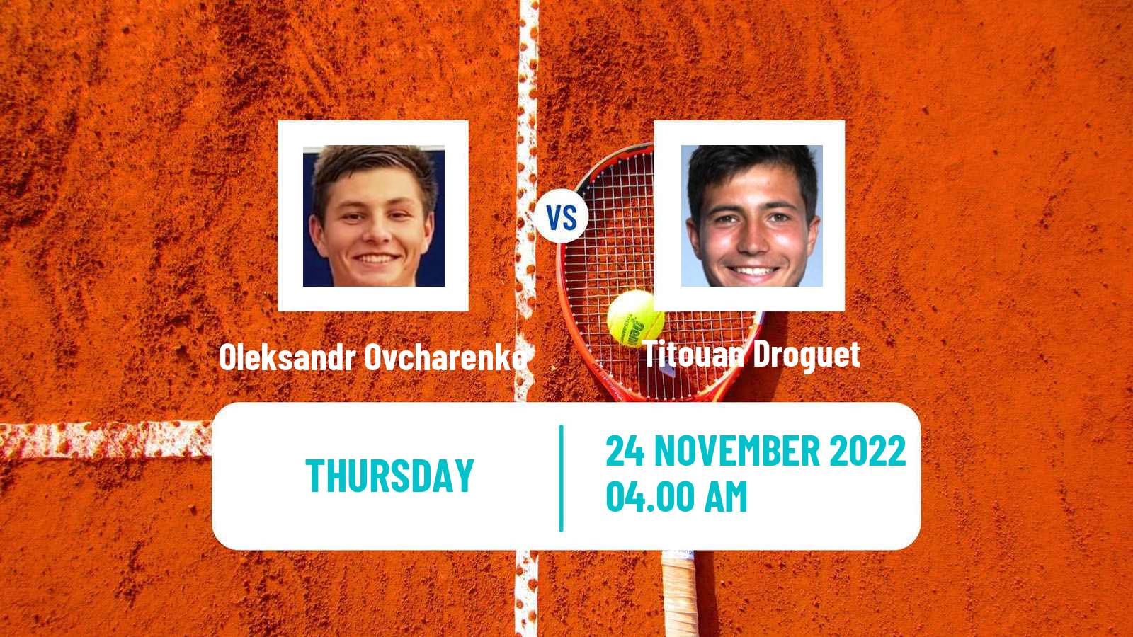 Tennis ITF Tournaments Oleksandr Ovcharenko - Titouan Droguet