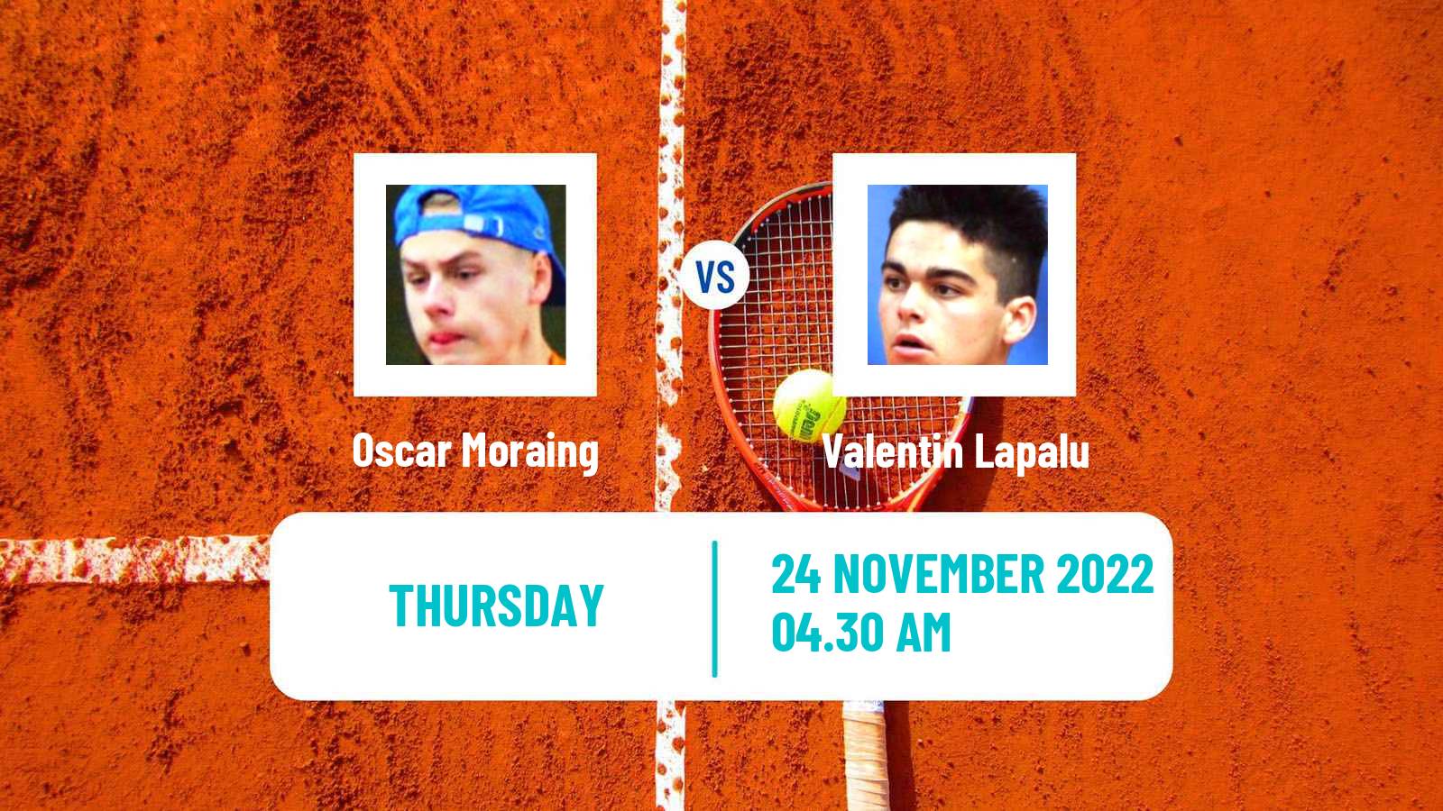 Tennis ITF Tournaments Oscar Moraing - Valentin Lapalu