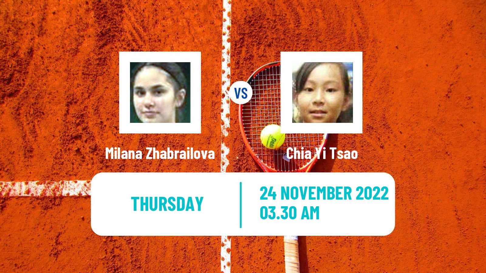 Tennis ITF Tournaments Milana Zhabrailova - Chia Yi Tsao