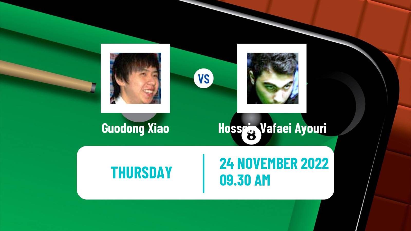 Snooker Snooker Guodong Xiao - Hossein Vafaei Ayouri