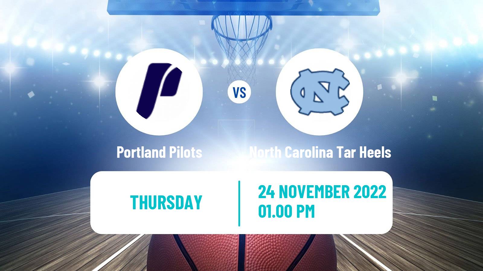 Basketball NCAA College Basketball Portland Pilots - North Carolina Tar Heels