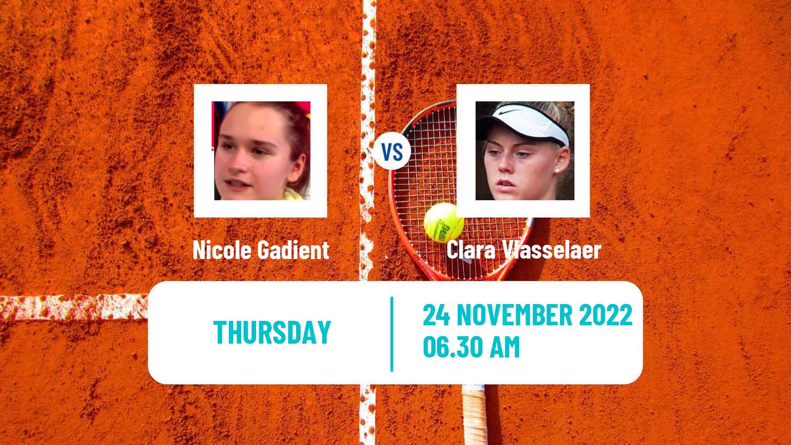 Tennis ITF Tournaments Nicole Gadient - Clara Vlasselaer