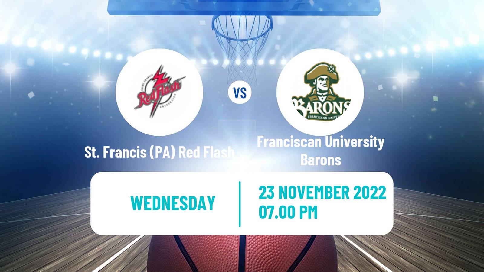 Basketball NCAA College Basketball St. Francis PA Red Flash - Franciscan University Barons