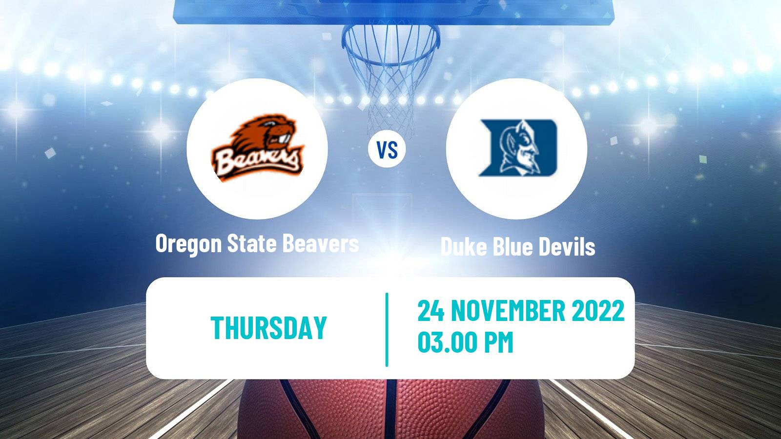 Basketball NCAA College Basketball Oregon State Beavers - Duke Blue Devils